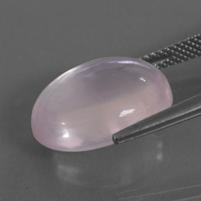 Quartz rose rose naturelle coupe ovale, 10,77 ct, transparent