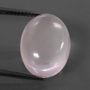 Quartz rose rose naturelle coupe ovale, 10,39 ct, transparent