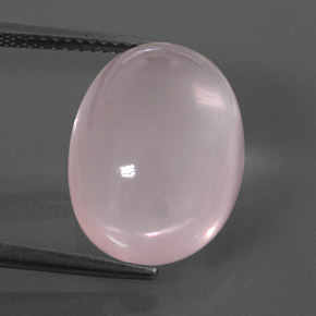 Quartz rose rose naturelle coupe ovale, 12,63 ct, transparent