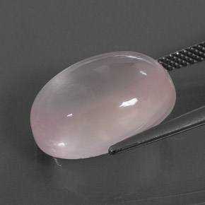 Quartz rose rose naturelle coupe ovale, 11,47 ct, transparent