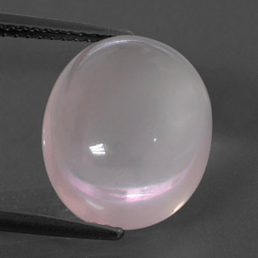 Quartz rose rose naturelle coupe ovale, 8,63 ct, transparent