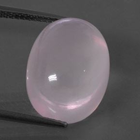 Quartz rose rose naturelle coupe ovale, 11,87 ct, transparent
