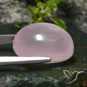 Quartz rose Rose léger naturelle ovale, 26.89 ct, Transparent