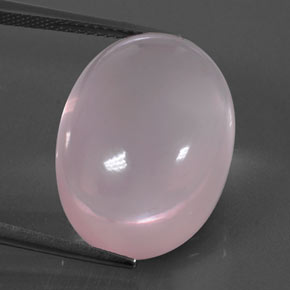 Quartz rose rose naturelle coupe ovale, 24,48 ct, transparent