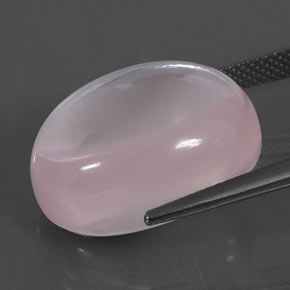 Quartz rose rose naturelle coupe ovale, 24,48 ct, transparent