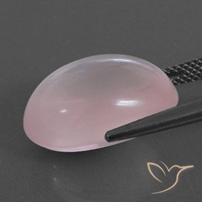 Quartz rose Rose léger naturelle ovale, 15.59 ct, Transparent