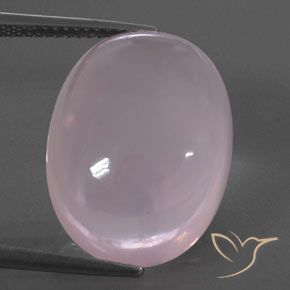 Quartz rose Rose bubblegum naturelle ovale, 19.37 ct, Transparent