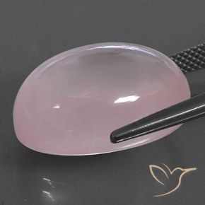 Quartz rose Light Pink  naturelle ovale, 24.85 ct, Transparent