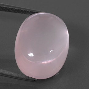 Quartz rose rose naturelle coupe ovale, 25,16 ct, transparent