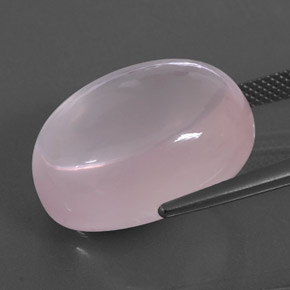 Quartz rose rose naturelle coupe ovale, 25,16 ct, transparent