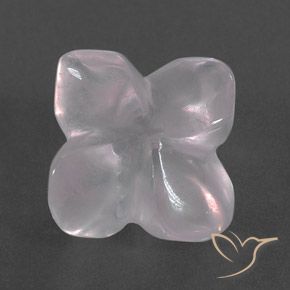 9.66ct Naturel Rose très clair Quartz Rose, Taille Fleur, Transparent / Translucide
