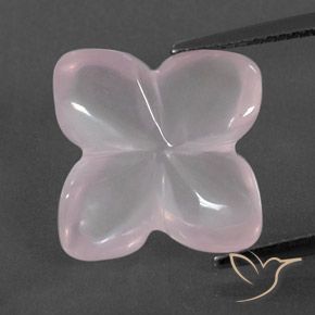 7.62ct Naturel Rose rosé très clair Quartz Rose, Taille Fleur, Transparent / Translucide