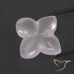 7.25ct Naturel Rose très clair Quartz Rose, Taille Fleur, Transparent / Translucide