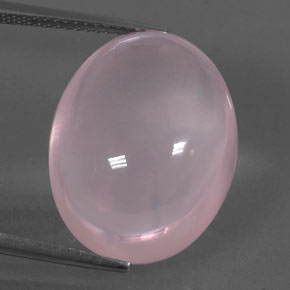 Quartz rose rose naturelle coupe ovale, 21,94 ct, transparent