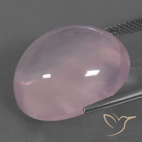 Quartz rose Rose rosé moyen naturelle ovale, 25.47 ct, Transparent