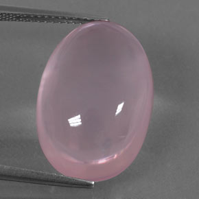 Quartz rose rose naturelle coupe ovale, 19,69 ct, transparent