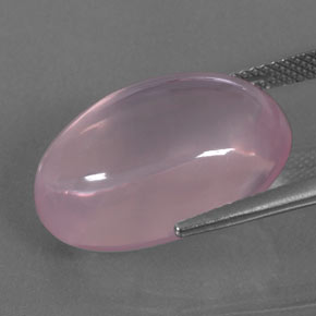 Quartz rose rose naturelle coupe ovale, 19,69 ct, transparent