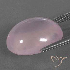 Quartz rose Rose rosé moyen naturelle ovale, 22.65 ct, Transparent