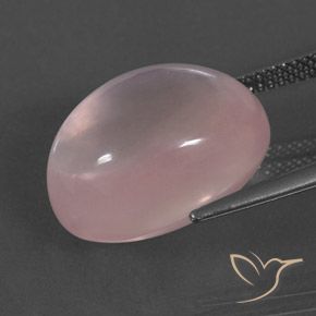 Quartz rose Rose naturelle ovale, 17.78 ct, Transparent
