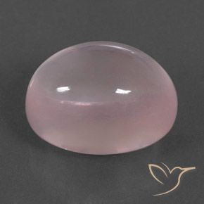 Quartz rose Rose corail naturelle ovale, 19.58 ct, Transparent