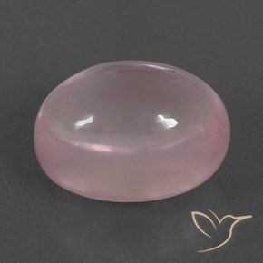 Quartz rose Rose corail naturelle ovale, 18.91 ct, Transparent