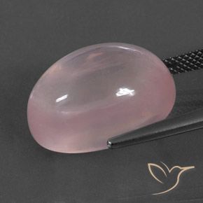 Quartz rose Rose corail naturelle ovale, 18.91 ct, Transparent