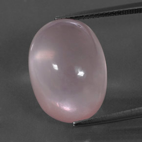 Quartz rose rose naturelle coupe ovale, 17,73 ct, transparent