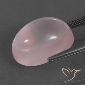 Quartz rose Rose clair naturelle ovale, 19.49 ct, Transparent
