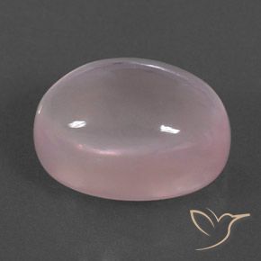 Quartz rose Rose corail naturelle ovale, 18.98 ct, Transparent