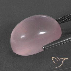 Quartz rose Rose corail naturelle ovale, 19.98 ct, Transparent