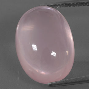 Quartz rose rose naturelle coupe ovale, 17,86 ct, transparent