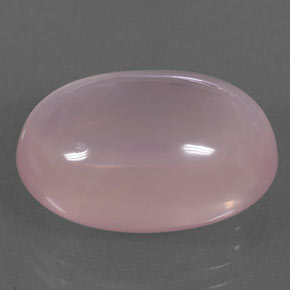 Quartz rose rose naturelle coupe ovale, 17,86 ct, transparent
