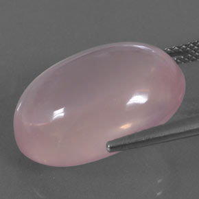 Quartz rose rose naturelle coupe ovale, 17,86 ct, transparent