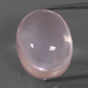 Quartz rose rose naturelle coupe ovale, 21,12 ct, transparent