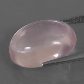 Quartz rose rose naturelle coupe ovale, 21,12 ct, transparent
