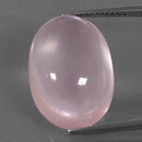 Quartz rose rose naturelle coupe ovale, 19,05 ct, transparent
