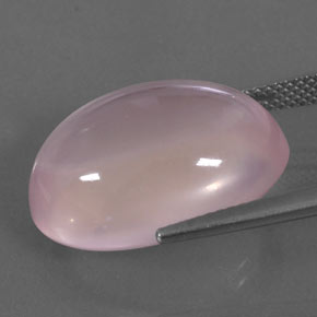 Quartz rose rose naturelle coupe ovale, 19,05 ct, transparent