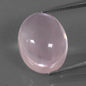 Quartz rose rose naturelle coupe ovale, 16,43 ct, transparent