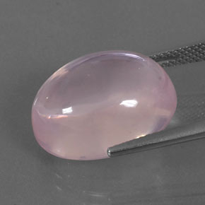 Quartz rose rose naturelle coupe ovale, 16,43 ct, transparent