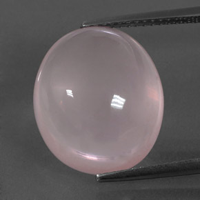Quartz rose rose naturelle coupe ovale, 12,82 ct, transparent