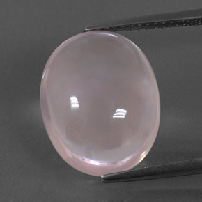 Quartz rose rose naturelle coupe ovale, 9,15 ct, transparent