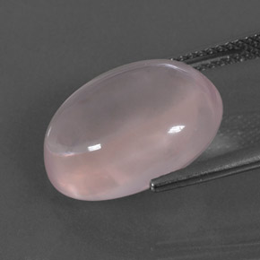 Quartz rose rose naturelle coupe ovale, 9,15 ct, transparent