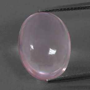 Quartz rose rose naturelle coupe ovale, 9,87 ct, transparent