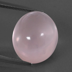 Quartz rose rose naturelle coupe ovale, 11,03 ct, transparent