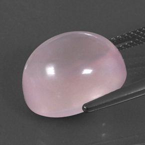 Quartz rose rose naturelle coupe ovale, 11,03 ct, transparent