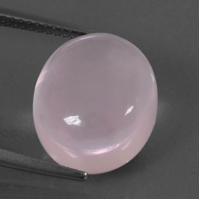 Quartz rose rose naturelle coupe ovale, 10,27 ct, transparent