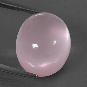 Quartz rose rose naturelle coupe ovale, 13,17 ct, transparent