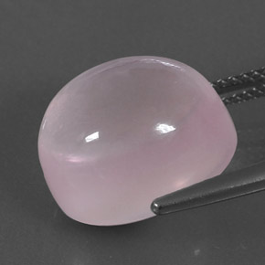 Quartz rose rose naturelle coupe ovale, 13,17 ct, transparent