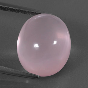 Quartz rose rose naturelle coupe ovale, 11,30 ct, transparent