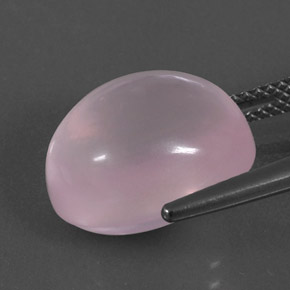 Quartz rose rose naturelle coupe ovale, 11,30 ct, transparent